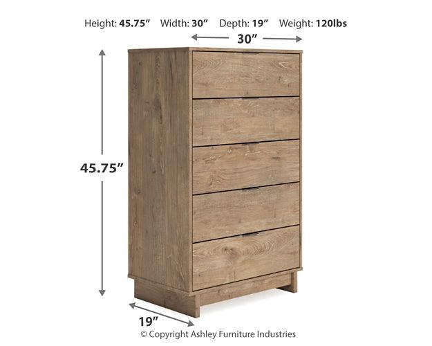 Oliah Chest of Drawers EB2270-245 Natural Contemporary Youth Bed Cases By Ashley - sofafair.com