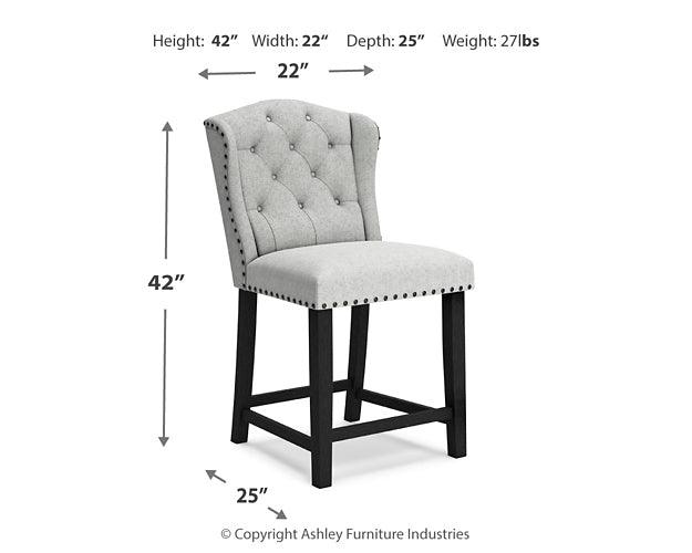 Jeanette Counter Height Bar Stool D702-124 Black/Gray Casual Barstool By Ashley - sofafair.com