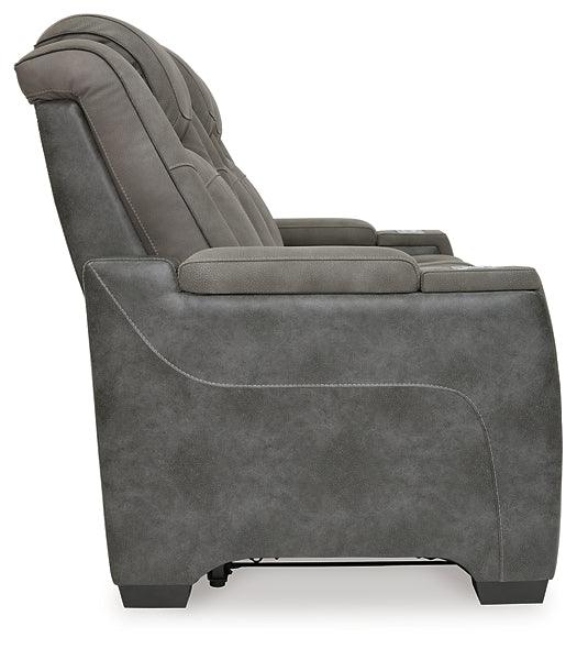 Next-Gen DuraPella Power Reclining Sofa 2200415 Black/Gray Contemporary Motion Upholstery By Ashley - sofafair.com