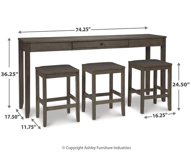 Caitbrook Counter Height Dining Table and Bar Stools (Set of 3) D388-223 Black/Gray Casual Counter Height Table By Ashley - sofafair.com