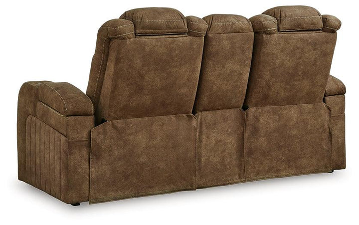 Wolfridge Power Reclining Loveseat 6070318 Brown/Beige Contemporary Motion Upholstery By AFI - sofafair.com