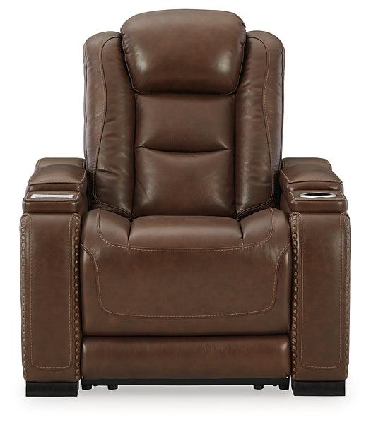 The Man-Den Power Recliner U8530613 Brown/Beige Contemporary Motion Upholstery By Ashley - sofafair.com