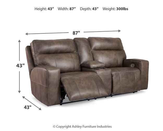 Game Plan Power Reclining Loveseat U1520518 Black/Gray Contemporary Motion Upholstery By Ashley - sofafair.com