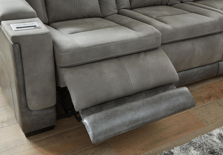 Next-Gen DuraPella Power Reclining Sofa 2200415 Black/Gray Contemporary Motion Upholstery By Ashley - sofafair.com