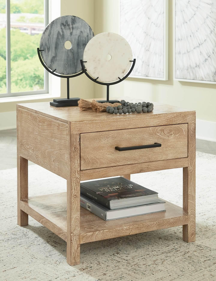 T995-2 Brown/Beige Casual Belenburg End Table By Ashley - sofafair.com