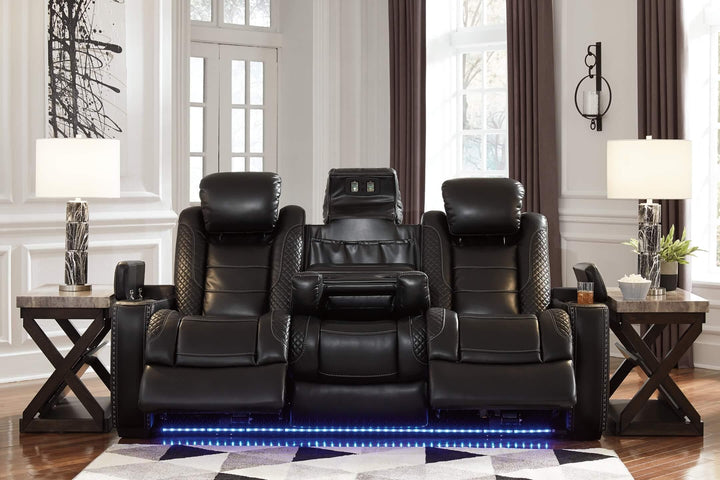 Party Time Reclining Sofa and Loveseat 37003U1 Black/Gray Contemporary Motion Upholstery Package By Ashley - sofafair.com