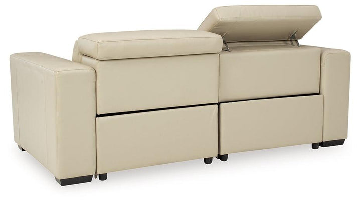Texline 3-Piece Power Reclining Loveseat U59604S6 Brown/Beige Contemporary Motion Sectionals By Ashley - sofafair.com