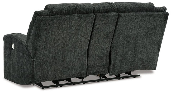 Martinglenn Power Reclining Loveseat with Console 4650496 Black/Gray Contemporary Motion Upholstery By Ashley - sofafair.com