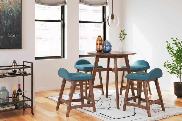 Lyncott Counter Height Bar Stool D615-324 Blue Contemporary Barstool By Ashley - sofafair.com