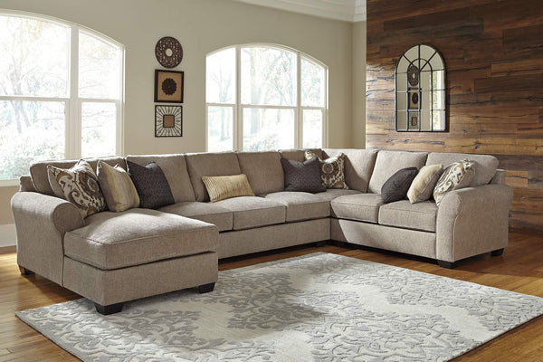 Pantomine 4-Piece Sectional with Chaise 39122S3 Brown/Beige Contemporary Stationary Sectionals By AFI - sofafair.com