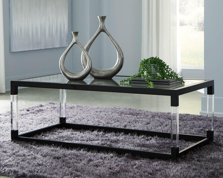 Nallynx Coffee Table T197-1 Black/Gray Contemporary Cocktail Table By Ashley - sofafair.com