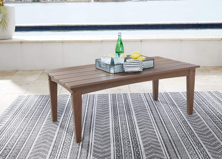 Emmeline Outdoor Coffee Table P420-701 Brown/Beige Casual Outdoor Cocktail Table By AFI - sofafair.com
