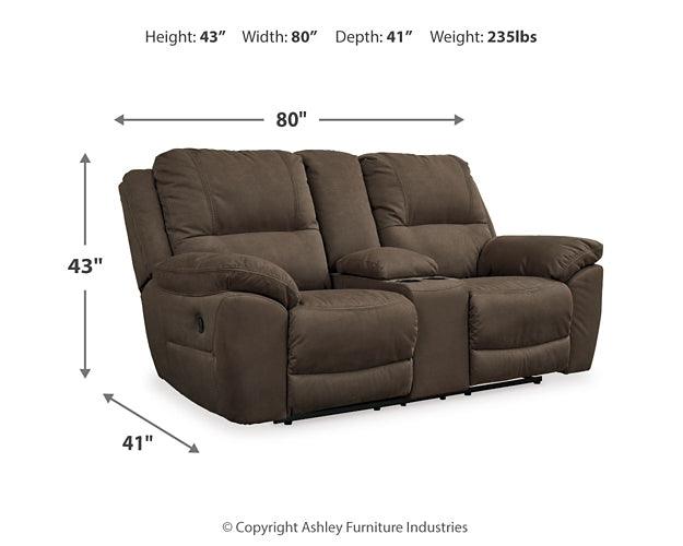 Next-Gen Gaucho Reclining Loveseat with Console 5420494 Brown/Beige Contemporary Motion Upholstery By Ashley - sofafair.com