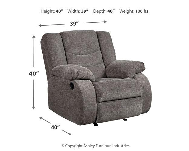 Tulen Recliner 9860625 Black/Gray Contemporary Motion Upholstery By Ashley - sofafair.com