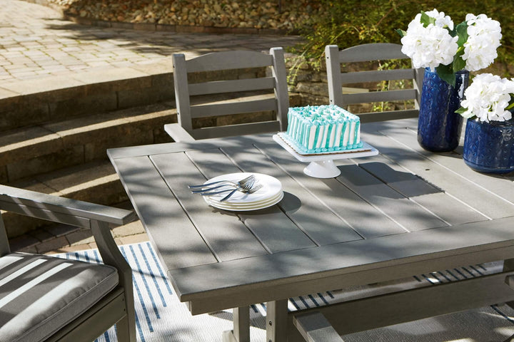 P802-625 Black/Gray Contemporary Visola Outdoor Dining Table By Ashley - sofafair.com