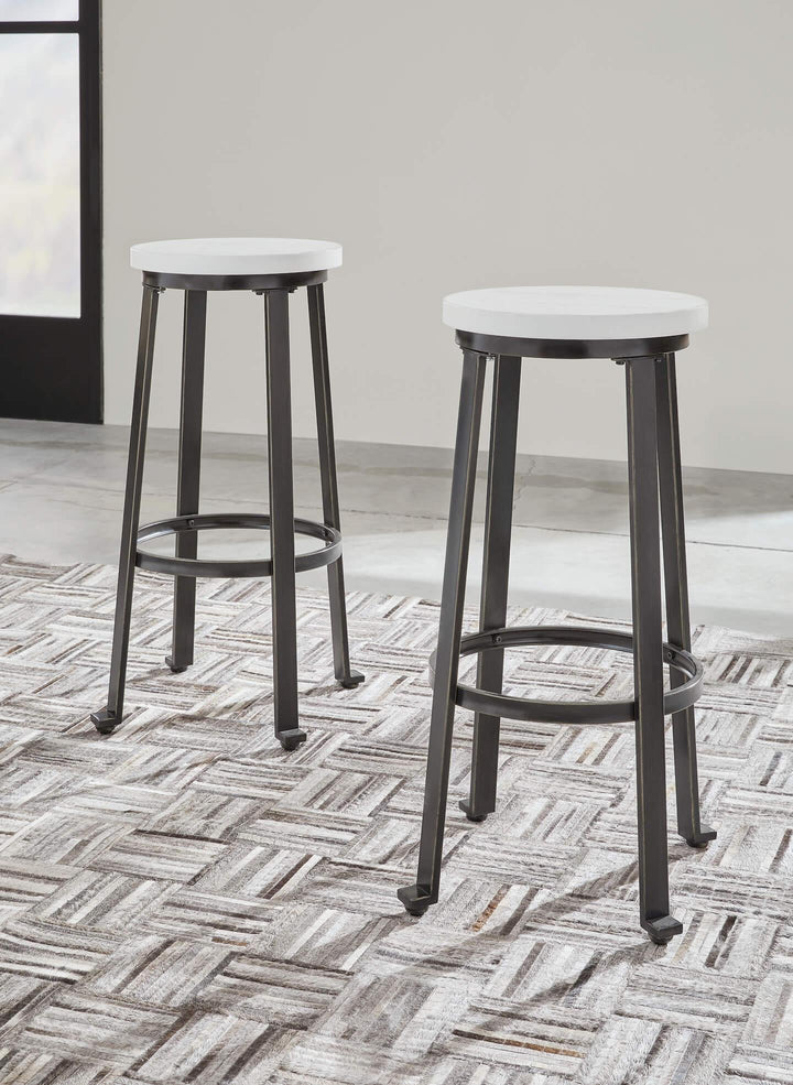 Challiman Bar Height Stool (Set of 2) D307-230X2 White Casual Barstool By Ashley - sofafair.com