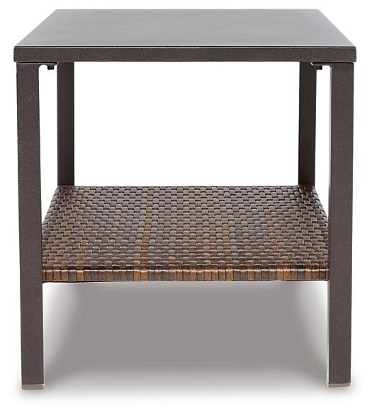 Zariyah Outdoor Love/Chairs/Table Set (Set of 4) P330-080 Brown/Beige Casual Outdoor Chat Set By Ashley - sofafair.com