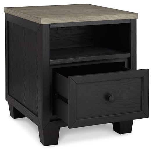 Foyland End Table T979-3 Black/Gray Contemporary Motion Occasionals By Ashley - sofafair.com