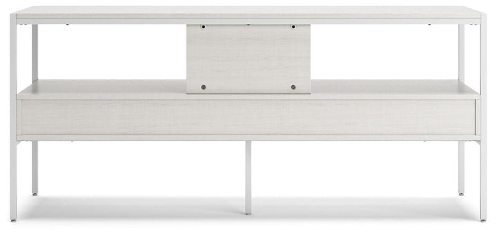 W162-68 White Contemporary Deznee 60" TV Stand By Ashley - sofafair.com