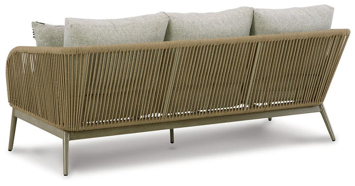 P390-838 Brown/Beige Casual Swiss Valley Outdoor Sofa with Cushion By Ashley - sofafair.com