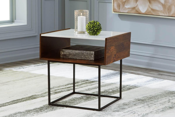 T169-3 Black/Gray Contemporary Rusitori End Table By Ashley - sofafair.com