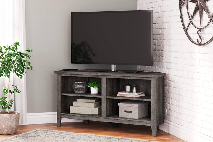 W275-46 Black/Gray Contemporary Arlenbry Corner TV Stand By Ashley - sofafair.com