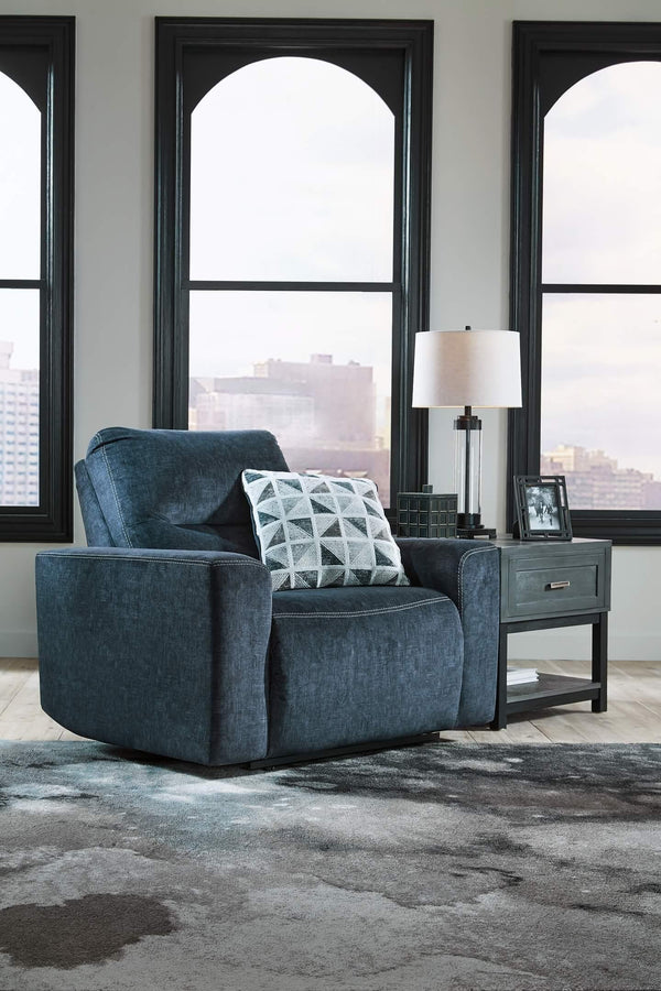 Paulestein Oversized Power Recliner 1550482 Blue Contemporary Motion Upholstery By AFI - sofafair.com