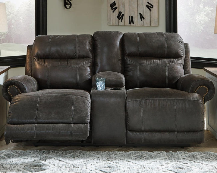 Grearview Power Reclining Loveseat with Console 6500518 Brown/Beige Contemporary Motion Upholstery By Ashley - sofafair.com