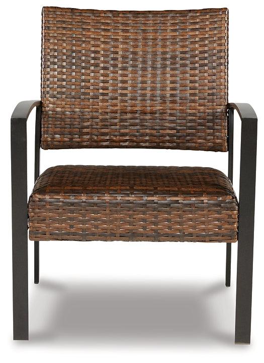 Zariyah Outdoor Love/Chairs/Table Set (Set of 4) P330-080 Brown/Beige Casual Outdoor Chat Set By Ashley - sofafair.com