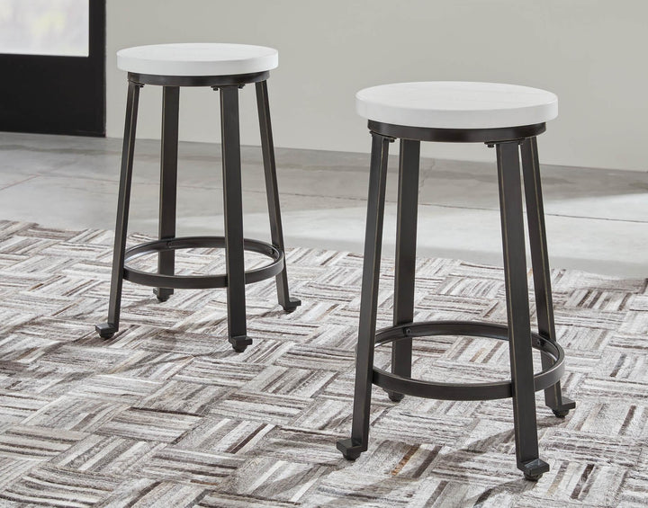 Challiman Counter Height Stool (Set of 2) D307-224X2 White Casual Barstool By Ashley - sofafair.com