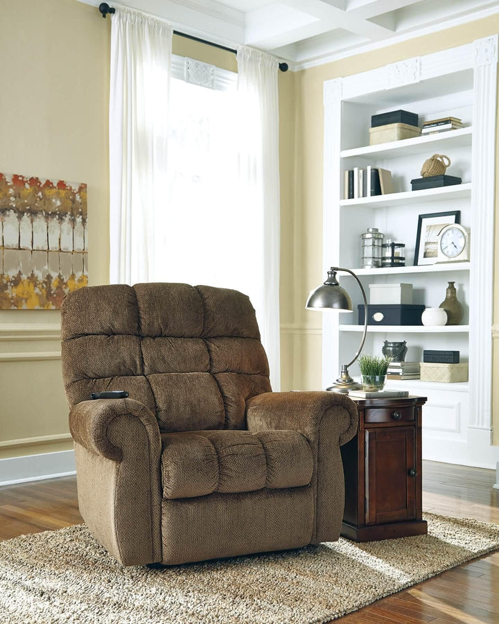 Ernestine Power Lift Recliner 9760212 Brown/Beige Contemporary Motion Recliners - Free Standing By Ashley - sofafair.com