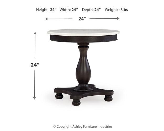 Henridge Accent Table A4000565 White Traditional End Table By AFI - sofafair.com