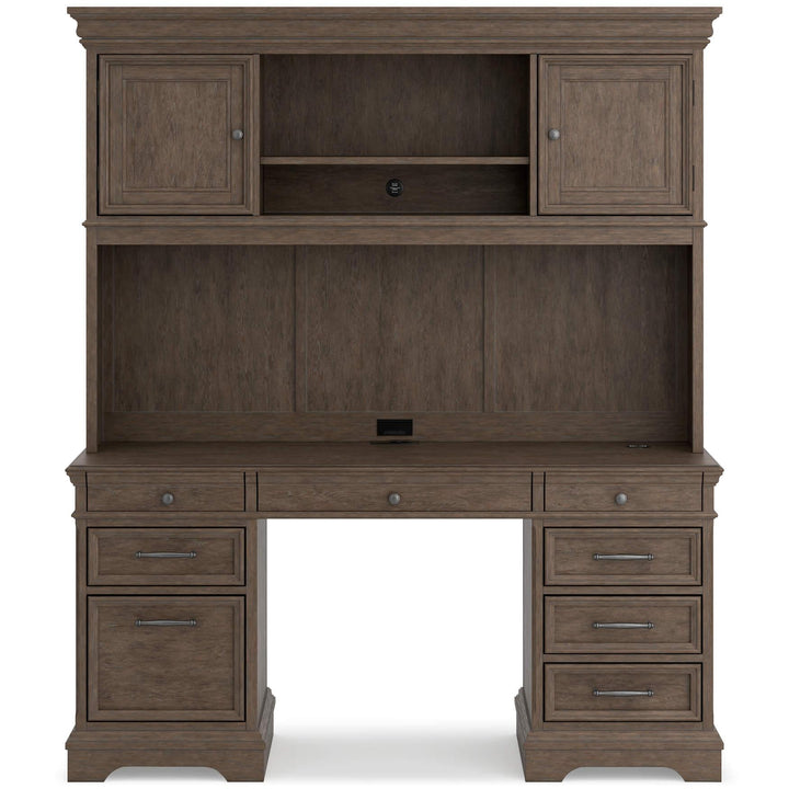 Janismore Credenza H776H3 Black/Gray Traditional Home Office Storage By AFI - sofafair.com