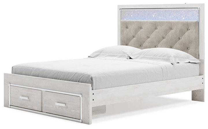 Altyra Queen Upholstered Storage Bed B2640B17 White Contemporary Master Beds By Ashley - sofafair.com