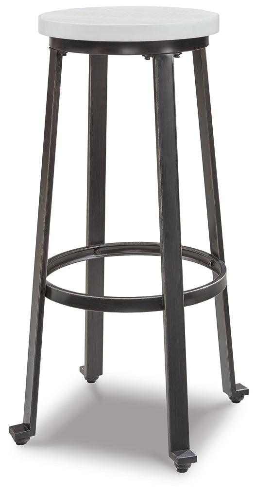 Challiman Bar Height Stool (Set of 2) D307-230X2 White Casual Barstool By Ashley - sofafair.com