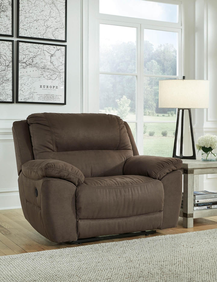 Next-Gen Gaucho Oversized Recliner 5420452 Brown/Beige Contemporary Motion Upholstery By Ashley - sofafair.com