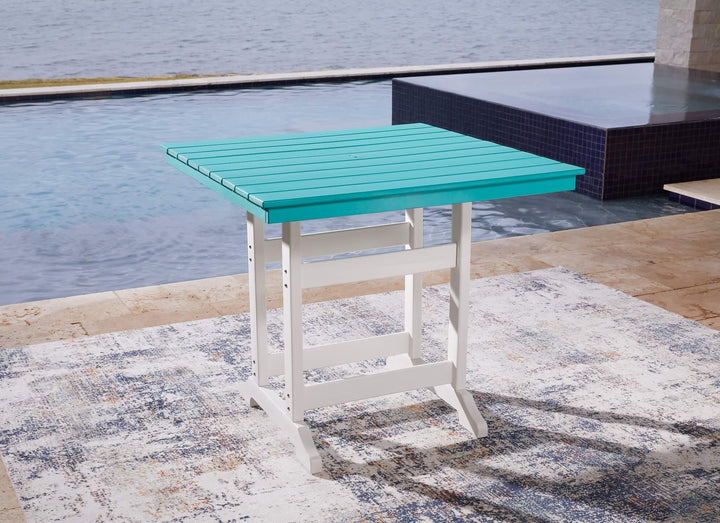 Eisely Outdoor Counter Height Dining Table P208-632 White Casual Outdoor Counter Table By Ashley - sofafair.com