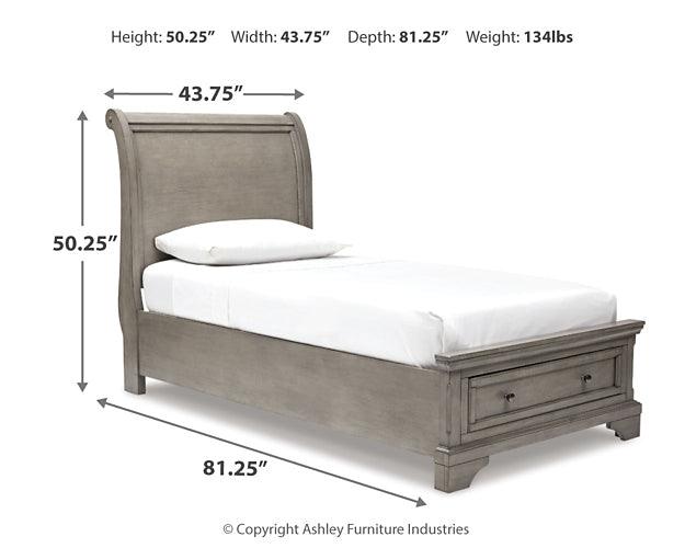 Lettner Twin Sleigh Bed B733B21 Black/Gray Casual Youth Beds By Ashley - sofafair.com