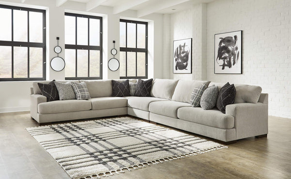 Artsie 4-Piece Sectional 58605S2 Black/Gray Contemporary Stationary Sectionals By AFI - sofafair.com