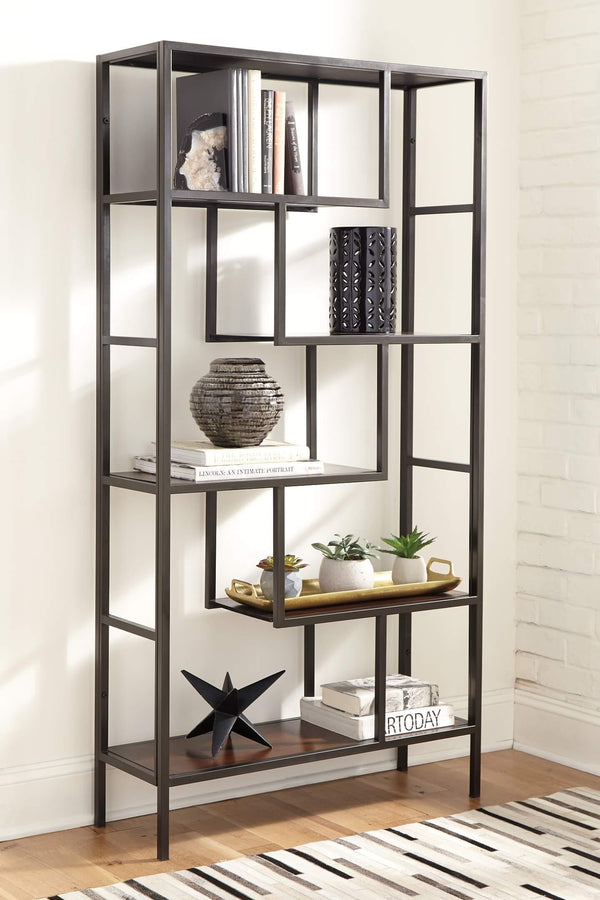 Frankwell Bookcase A4000021 Black/Gray Contemporary Multi-Room Storage By Ashley - sofafair.com