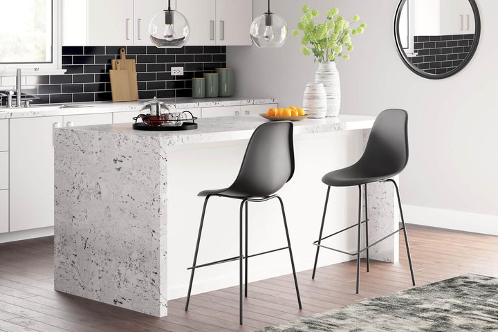 Forestead Counter Height Bar Stool D130-124 Black/Gray Contemporary Barstool By Ashley - sofafair.com