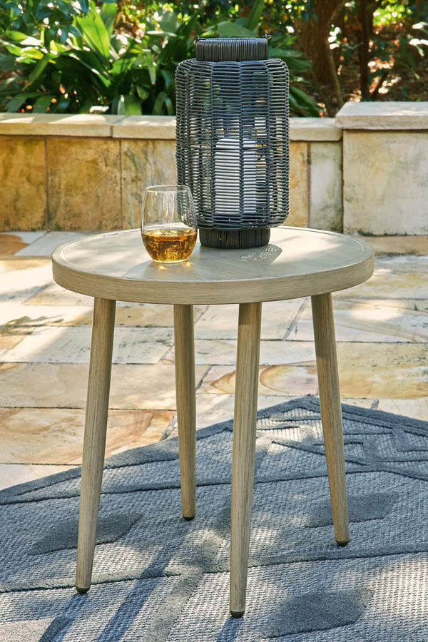 P390-706 Brown/Beige Casual Swiss Valley Outdoor End Table By Ashley - sofafair.com