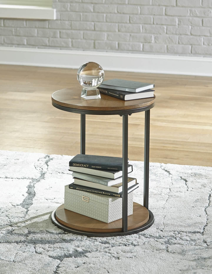 Fridley End Table T964-6 Brown/Beige Contemporary Motion Occasionals By Ashley - sofafair.com