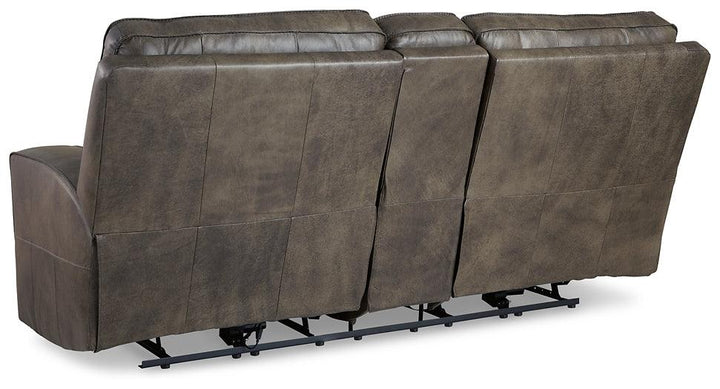 Game Plan Power Reclining Loveseat U1520518 Black/Gray Contemporary Motion Upholstery By Ashley - sofafair.com