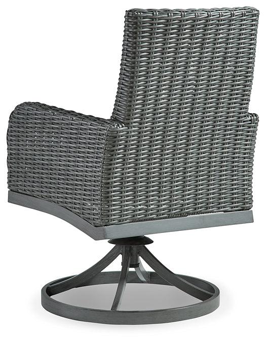 Elite Park Swivel Chair with Cushion (Set of 2) P518-602A Black/Gray Casual Outdoor Dining Chair By Ashley - sofafair.com