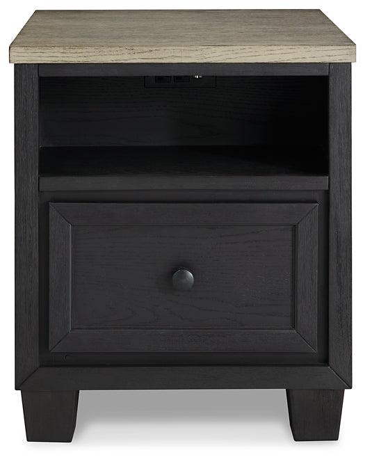 Foyland End Table T979-3 Black/Gray Contemporary Motion Occasionals By Ashley - sofafair.com