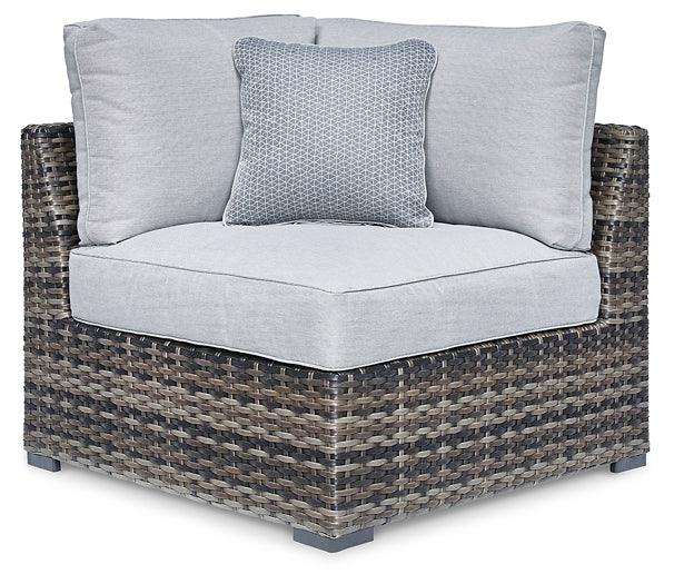 Harbor Court Corner with Cushion (Set of 2) P459-877 Black/Gray Casual Outdoor Lounge Chair By Ashley - sofafair.com