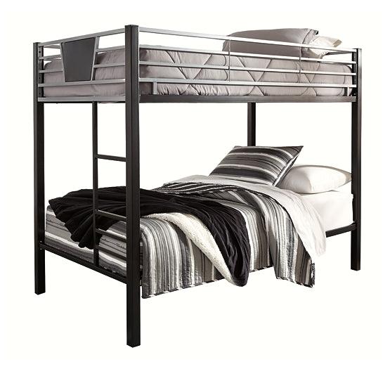 Dinsmore Twin over Twin Bunk Bed with Ladder B106-59 Black/Gray Contemporary Youth Beds By Ashley - sofafair.com