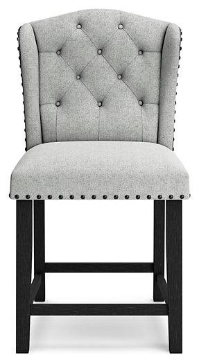 Jeanette Counter Height Bar Stool D702-124 Black/Gray Casual Barstool By Ashley - sofafair.com