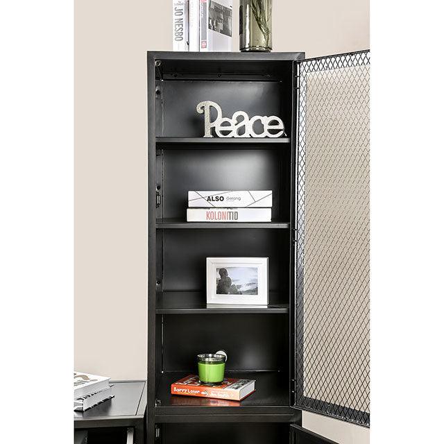 Clonakitty CM5011-PCL Black Powder Coating Industrial Left Pier Cabinet By Furniture Of America - sofafair.com